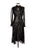 Coach 100% Polyester Metallic Black Cocktail Dress Size 6 - photo 1