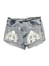 Carmar Paisley Blue Denim Shorts Size 26 waist - photo 1