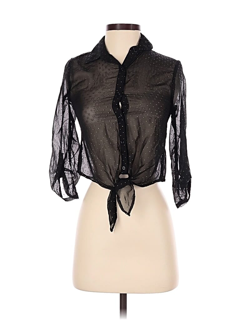 Pre-owned Assorted Brands 3/4 Sleeve Blouse In Black