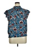 Unbranded 100% Polyester Floral Blue Short Sleeve Blouse Size XL - photo 1