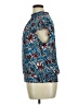 Unbranded 100% Polyester Floral Blue Short Sleeve Blouse Size XL - photo 5