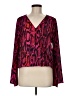 Eight Sixty 100% Polyester Animal Print Red Long Sleeve Blouse Size M - photo 1