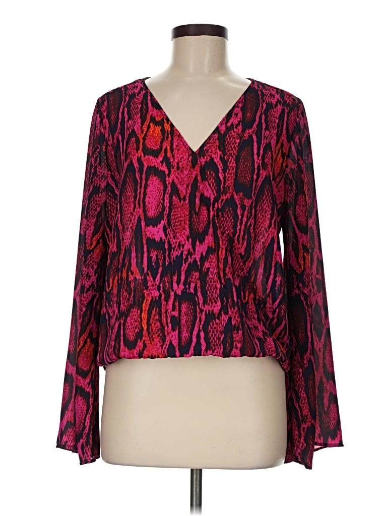 Pre-owned Eight Sixty Long Sleeve Blouse In Red