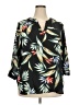 Zac & Rachel 100% Polyester Tropical Black 3/4 Sleeve Blouse Size 2X - photo 1