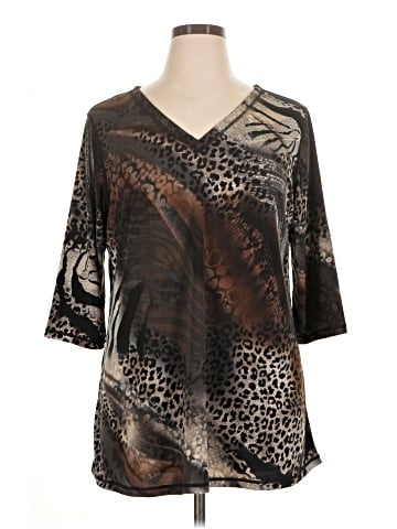 Attitudes by Renee 3/4 Sleeve Blouse (view 1)