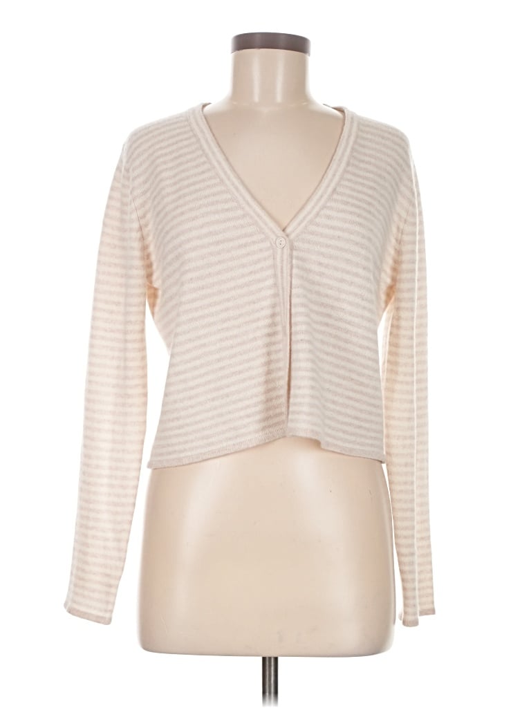 Pre-owned Magaschoni Cashmere Cardigan Sweater In Ivory