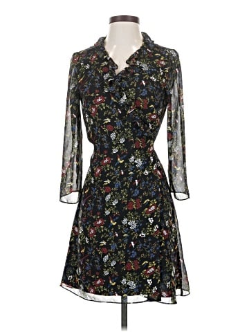 Madewell Sheer-Sleeve Ruffled Wrap Dress in Finch Floral (view 1)