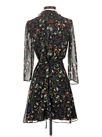 Madewell Sheer-Sleeve Ruffled Wrap Dress in Finch Floral (view 2)