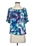 Lularoe 100% Cotton Tie-dye Blue Short Sleeve Blouse Size S - photo 1