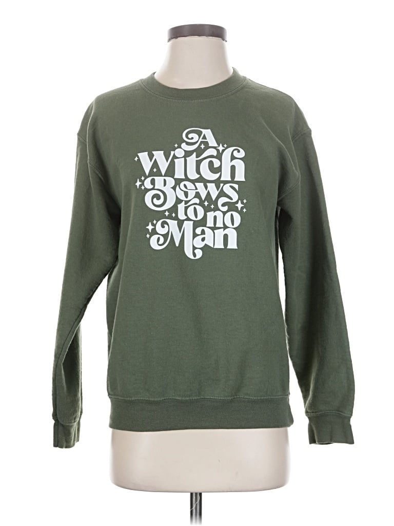 Pre-owned Gildan Sweatshirt In Green