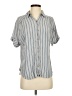 Universal Thread 100% Rayon Stripes Blue Short Sleeve Blouse Size S - photo 1
