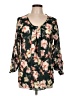Papermoon 100% Polyester Floral Black 3/4 Sleeve Blouse Size L - photo 1