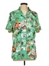 Unbranded 100% Polyester Tropical Green Short Sleeve Blouse Size L - photo 1