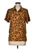 david wayne 100% Rayon Floral Brown Short Sleeve Blouse Size 6 - photo 1