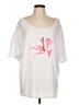 Shein Floral White Short Sleeve T-Shirt Size L - photo 1