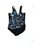 Trimshaper Floral Black One Piece Swimsuit Size 18 - photo 1