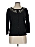 Halogen Solid Gray Black Cardigan Size Lg Petite - photo 1