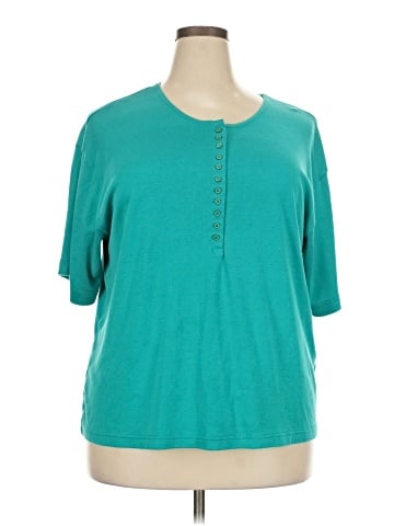Karen Scott Short Sleeve Henley (view 1)