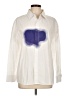 New Light Graphic White Long Sleeve Blouse Size L - photo 1