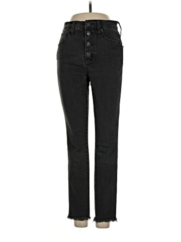 Madewell Petite 10" High-Rise Skinny Jeans in Berkeley Black: Button-Through Edition (view 1)