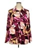 Inner Circle Inc. Print Burgundy Long Sleeve Blouse Size 2X - photo 1