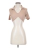 Shein 100% Polyester Tan Short Sleeve Turtleneck Size S - photo 1