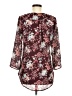 J for Justify 100% Polyester Floral Burgundy 3/4 Sleeve Blouse Size M - photo 2