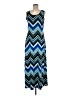 Ellen Parker Chevron-herringbone Blue Casual Dress Size M - photo 1