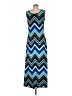 Ellen Parker Chevron-herringbone Blue Casual Dress Size M - photo 2