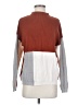 Roolee Color Block Brown Turtleneck Sweater Size S - photo 1