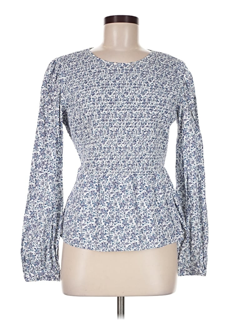 Pre-owned Universal Thread Long Sleeve Blouse In Blue