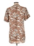 Timeson 100% Polyester Floral Brown Short Sleeve Blouse Size L - photo 2