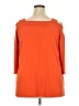 Woman Within Solid Orange 3/4 Sleeve Top Size 18 (L) - photo 2