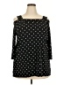 Woman Within Polka Dots Black 3/4 Sleeve Top Size 18 (L) - photo 1