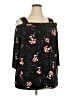 Woman Within Floral Black 3/4 Sleeve Top Size 18 (L) - photo 1