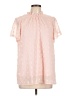 Shein 100% Polyester Pink Short Sleeve Blouse Size L - photo 1