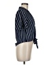 Monteau Stripes Blue Short Sleeve Blouse Size M - photo 4
