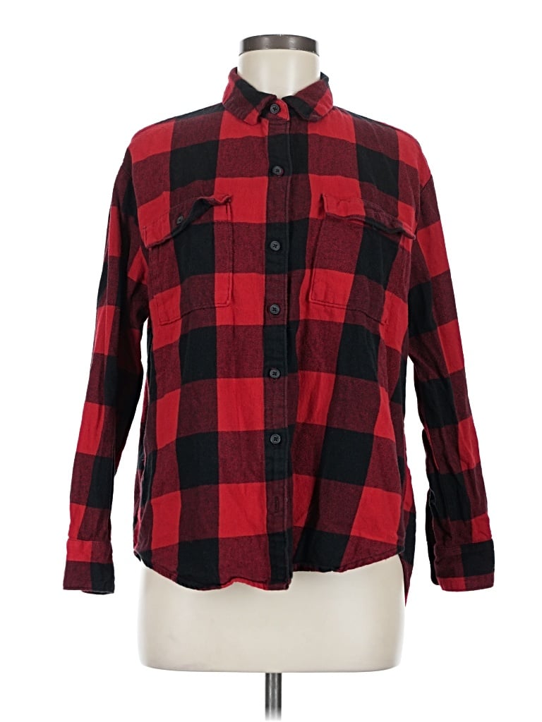 Pre-owned Old Navy Long Sleeve Button Down Shirt In Red