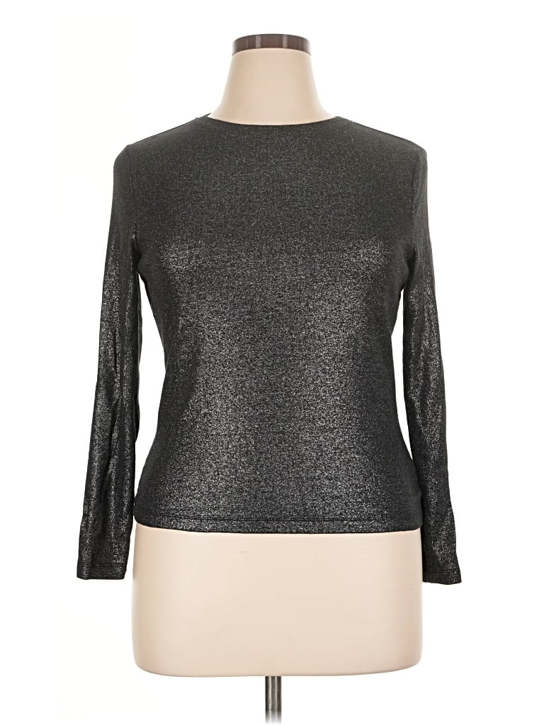 Pre-owned Express 3/4 Sleeve T-shirt In Silver