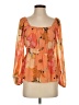 DR2 100% Polyester Orange 3/4 Sleeve Blouse Size S - photo 1