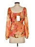 DR2 100% Polyester Orange 3/4 Sleeve Blouse Size S - photo 2
