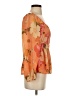 DR2 100% Polyester Orange 3/4 Sleeve Blouse Size S - photo 4