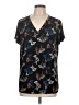 Liz Claiborne Black Short Sleeve Blouse Size L - photo 1