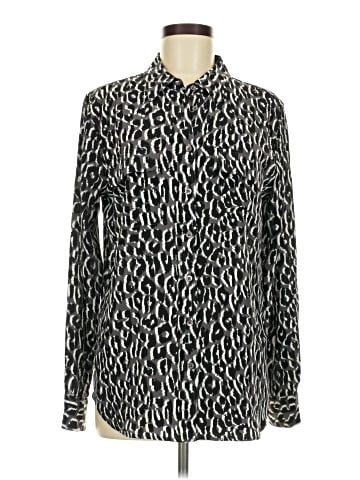 Equipment Long Sleeve Silk Top (view 1)
