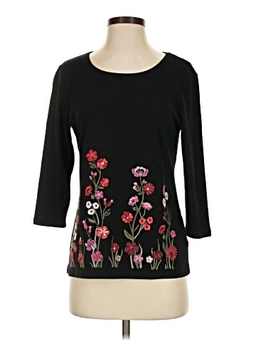 Karen Scott 3/4 Sleeve Top (view 1)