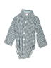 Carter's 100% Cotton Checkered-gingham Teal Long Sleeve Onesie 9-12 MO / 12 MO - photo 1