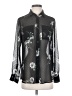 Banana Republic 100% Polyester Floral Black Long Sleeve Blouse Size XS - photo 1