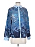 Unbranded 100% Polyester Print Blue Long Sleeve Blouse Size S - photo 1