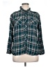 Christopher & Banks 100% Modal Plaid Teal Long Sleeve Button-Down Shirt Size XL - photo 1