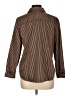 Chico's 100% Cotton Stripes Brown Long Sleeve Button-Down Shirt Size Lg (2) - photo 2